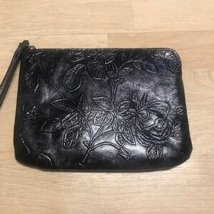 Patricia Nash Black Metallic Wristlet